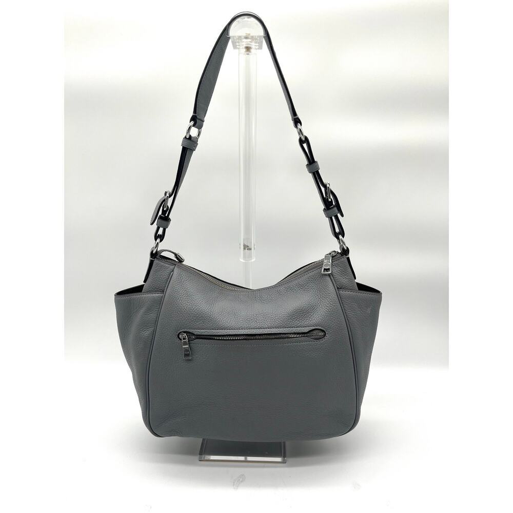 COACH Hobo Rori Pebbled Leather Buckle Shoulder Bag, Gray - Picture 8 of 11